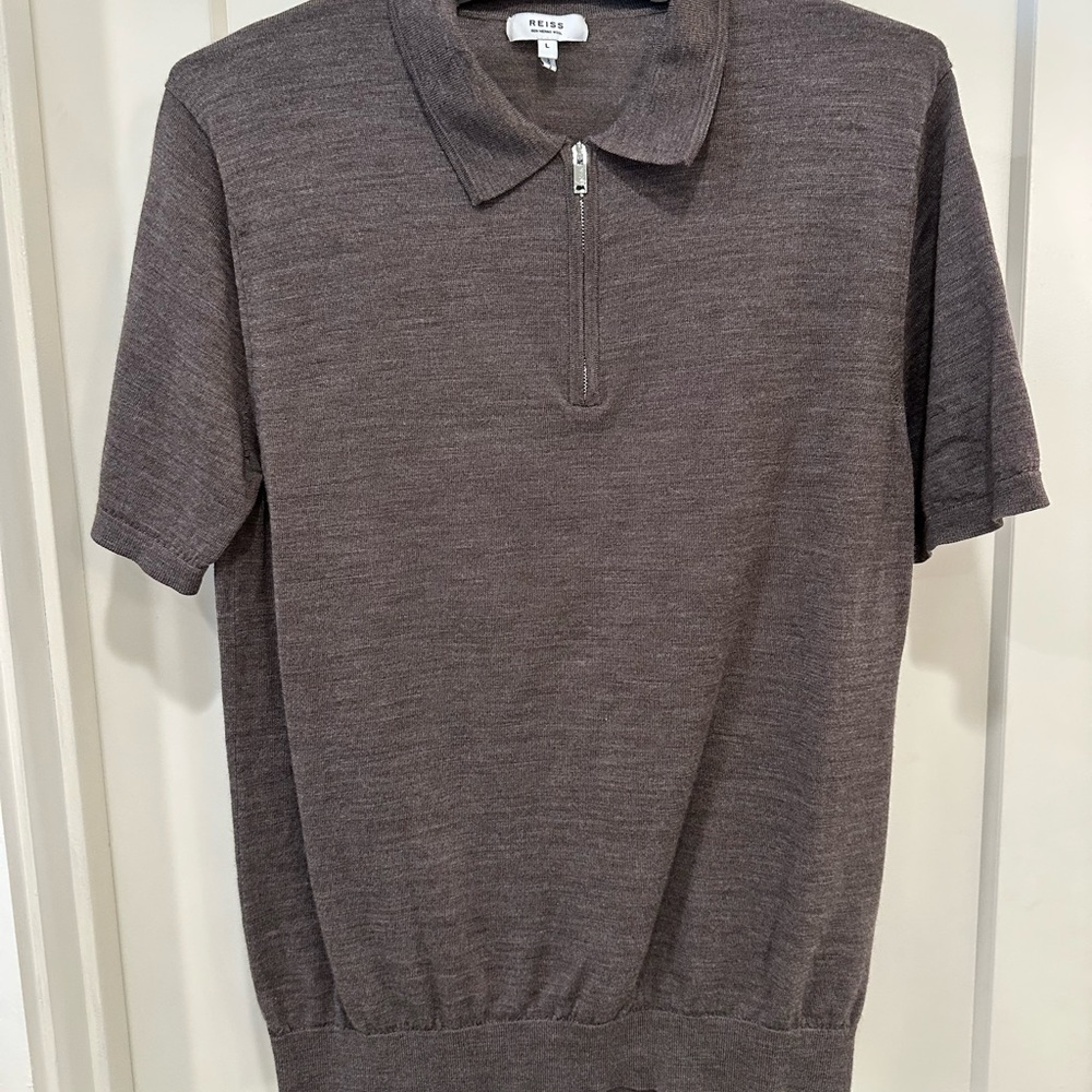 Reiss Men's Polo Shirt - Charcoal